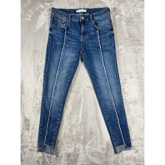 Zara Basic Z1975 Denim Skinny Jeans with Raw Hem Women's Size 6/28 - Picture 1 of 14